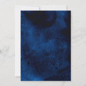 Royal Majestic Blue Waterverf Baby shower Kaart (Achterkant)