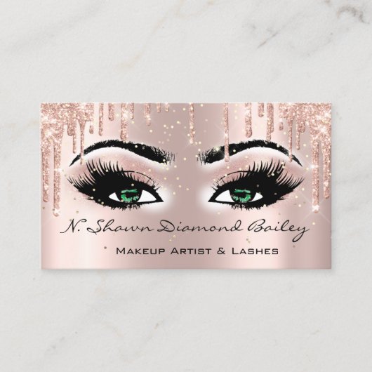 Royal Makeup Artist Lashes Confetti Drip Green Eye Visitekaartje (Voorkant)