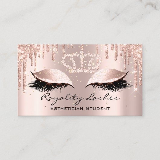 Royal Makeup Artist Lashes Crown Drids Princess Visitekaartje (Voorkant)