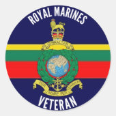 Royal Marines Veteran Circle Sticker (Voorkant)