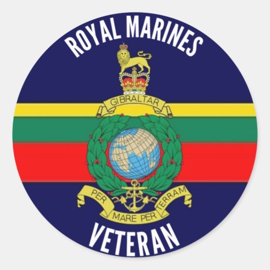 Royal Marines Veteranen Circle Sticker (Voorkant)