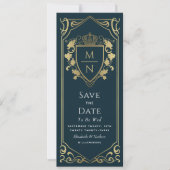 Royal Medieval Fantasy Monogram Save the Date Kaart (Voorkant)