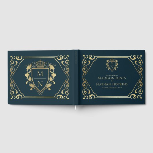 Royal Medieval Fantasy Monogram Weddenschap Gastenboek (Volledig)