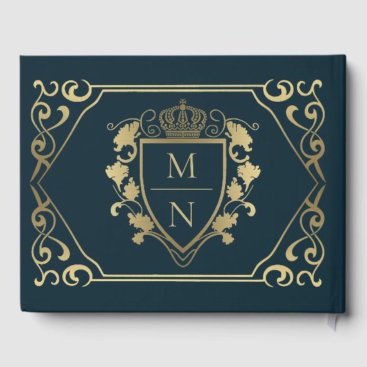 Royal Medieval Fantasy Monogram Weddenschap Gastenboek (Achterkant)