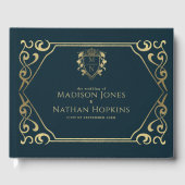 Royal Medieval Fantasy Monogram Weddenschap Gastenboek (Voorkant)