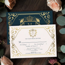 Royal Medieval Fantasy Monogram Weddenschap RSVP