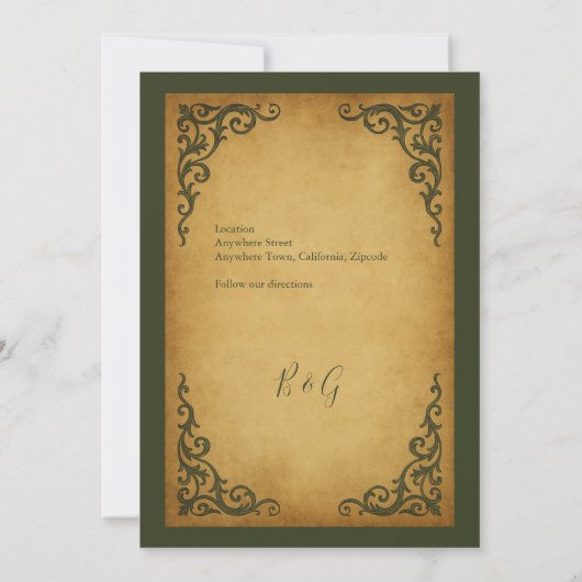 Royal Medieval  Scroll veilig de datum Kaart (Achterkant)