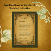 Royal Medieval  Scroll Wedding Informatiekaartje