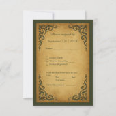 Royal Medieval  Scroll Wedding RSVP Kaartje (Voorkant)