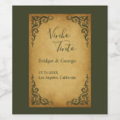 Royal Medieval Scroll Wedding Wijn Etiket (Enkel label)