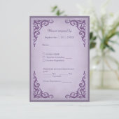 Royal Medieval Vintage Scroll Wedding RSVP Card Kaartje (Staand voorkant)
