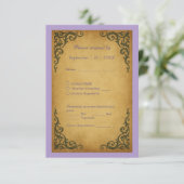 Royal Medieval Vintage Scroll Wedding RSVP Card Kaartje (Staand voorkant)