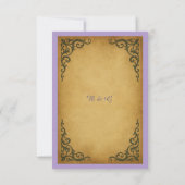 Royal Medieval Vintage Scroll Wedding RSVP Card Kaartje (Achterkant)