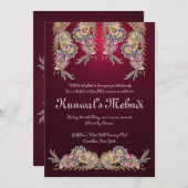 Royal Mehndi uitnodiging (Voorkant / Achterkant)