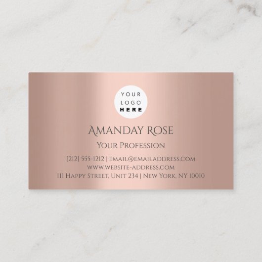 Royal Merknaam Roos Professional Crown Lijst 3D Visitekaartje (Achterkant)