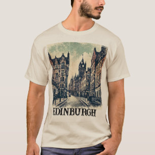 Royal Mile Edinburgh Schotland heeft Grunge in de T-shirt