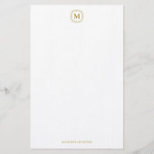 Royal Monogram Crest Luxe Goud Gepersonaliseerd Briefpapier (Voorkant)