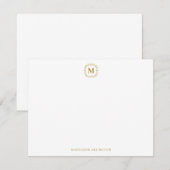 Royal Monogram Crest Luxe Goud Gepersonaliseerd Notitiekaartje (Voorkant / Achterkant)