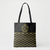 Royal Monogram Gold Laurel Wreath Crown Deco Shell Tote Bag (Voorkant)
