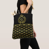 Royal Monogram Gold Laurel Wreath Crown Deco Shell Tote Bag (Dichtbij)