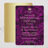 Royal Monogram Rehearsal Dinner Kaart (Voorkant / Achterkant)