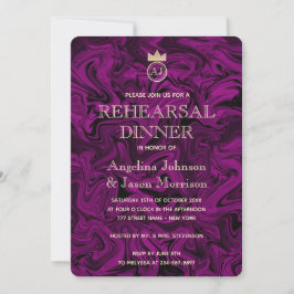 Royal Monogram Rehearsal Dinner Kaart