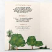 Royal Mughal thema Tuin Indiase stijl bruiloft Drieluik Uitnodiging (Binnenzijde eerst)