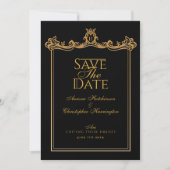 Royal Muse Medieval Fantasy Black  Weddenschap Save The Date (Voorkant)