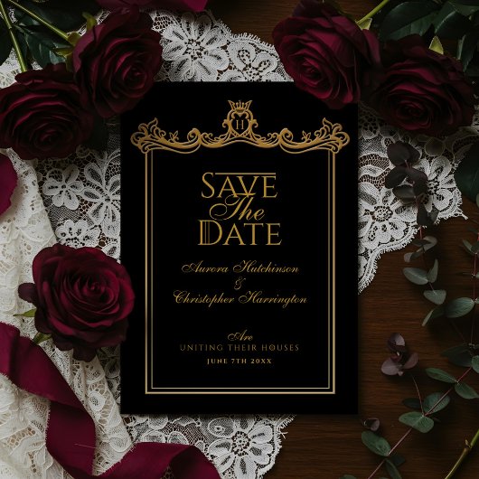 Royal Muse Medieval Fantasy Black  Weddenschap Save The Date