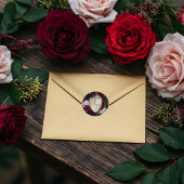 Royal Muse Medieval Fantasy Crest & Floral Wedding Ronde Sticker