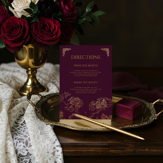 Royal Muse Medieval Fantasy Old Wereldkaart Weddin Informatiekaartje