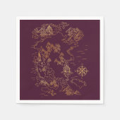 Royal Muse Medieval Fantasy Old Wereldkaart Weddin Servet (Voorkant)