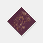 Royal Muse Medieval Fantasy Old Wereldkaart Weddin Servet (Hoek)