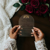 Royal Muse Medieval Fantasy Plum Floral Wedding Acryl Uitnodigingen