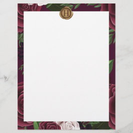 Royal Muse Medieval Fantasy Plum Floral Wedding Briefhoofd