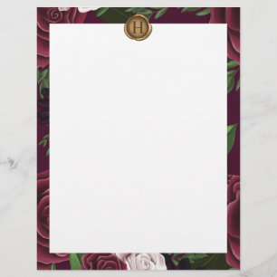Royal Muse Medieval Fantasy Plum Floral Wedding Briefhoofd