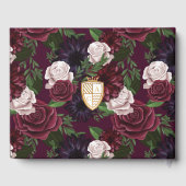 Royal Muse Medieval Fantasy Plum Floral Wedding Gastenboek (Achterkant)