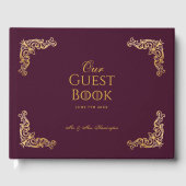 Royal Muse Medieval Fantasy Plum Floral Wedding Gastenboek (Voorkant)