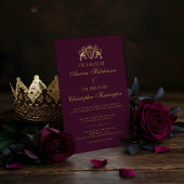 Royal Muse Medieval Fantasy Plum Floral Wedding Kaart