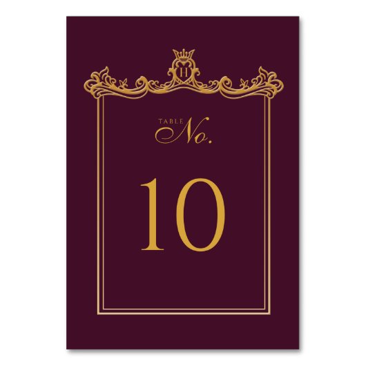 Royal Muse Medieval Fantasy Plum Wedding Kaart (Achterkant)