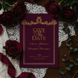 Royal Muse Medieval Fantasy  Plum Wedding Save The Date