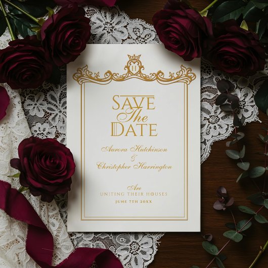 Royal Muse Medieval Fantasy  Plum Wedding Save The Date