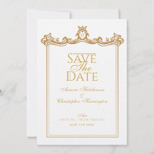 Royal Muse Medieval Fantasy  Plum Wedding Save The Date (Voorkant)