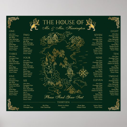 Royal Muse Medieval Fantasy Wedding Map 13 Zitplaa Poster (Voorkant)