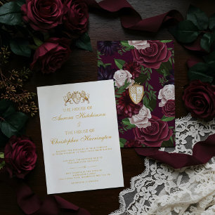 Royal Muse Medieval Fantasy White Floral Wedding Kaart