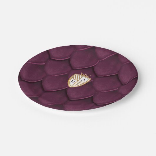 Royal Muse middeleeuwse Dragon Fantasy Monogram Cr Papieren Bordje (Gekanteld)