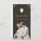 Royal Muse middeleeuwse fantasie leeuw embleem bru Bedankkaart (Voorkant)