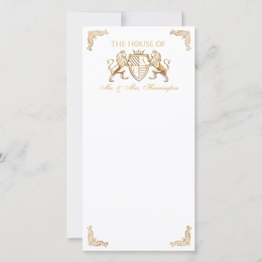 Royal Muse middeleeuwse fantasie leeuw embleem bru Bedankkaart (Achterkant)