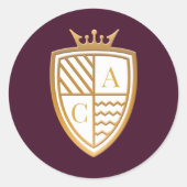 Royal Muse Middeleeuwse Fantasie Monogram Crest Br Ronde Sticker (Voorkant)