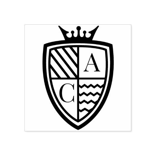 Royal Muse middeleeuwse kroon monogram crest bruil Rubberstempel (Afrduk)